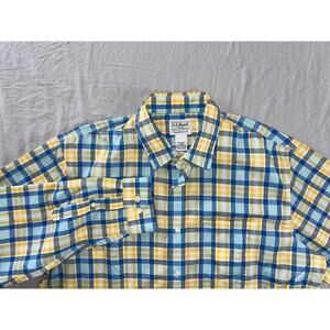 LL Bean Traditional Fit Long Sleeve Button Front Sport Shirt. Plaid, Size M MINT